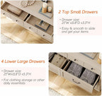 WAMPAT Beige Dresser for Bedroom with 6 Drawers, Farmhouse Kids Dressers with Wide Chest of Drawers, Light Wood Closet Storage Organizer, Baby Dresser for Living Room, Nursery