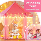 Monobeach Princess Tent Girls Large Playhouse Kids Castle Play Tent with Star Lights Toy for Children Indoor and Outdoor Games, 55'' x 53'' (DxH)