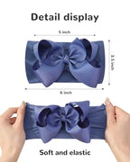 doboi Baby Girl Headband - 12pcs Nylon Hair Accessories with Big Ribbon Bows, Soft Lightweight Headbands for Baby Girls Infant Newborn Toddler