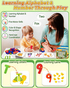 Gojmzo Alphabet Flash Cards, ABC Learning Toys for Kids 3-5, Wooden Letters Number Blocks Sight Words Matching Game, Toddler Preschool Learning Activities, Montessori Educational Toys for 3+ Year Old