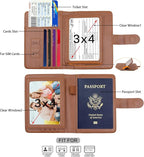Melsbrinna Rfid Passport Holder for Travel women/Men, Cute Passport Wallet Rfid Blocking Card Slots, Rfid Passport Cover/CaseTravel Wallet, Passport Book Holder (1, Brown)