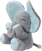 Aidiya Elephant Stuffed Animals Baby Gifts Peluches Ear Interactive Elephant Talking Singing Plush Toys for Girls Boys Gift Adjustable Volume 11.8" Set (Blue)