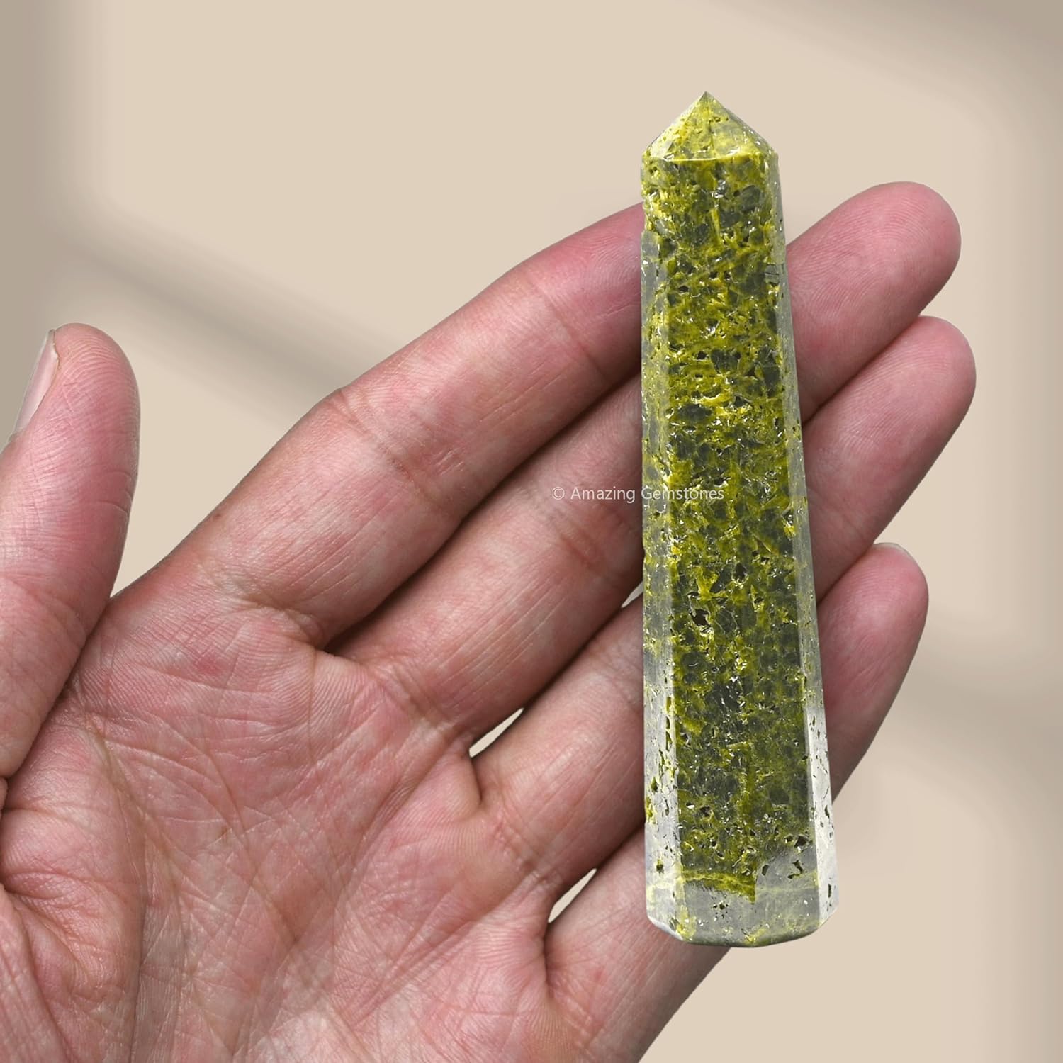 Amazing Gemstone Green Tourmaline in Matrix Crystal Towers - Natural Healing Crystal Point Obelisk for Reiki Healing and Crystal Grid (3 Inch)
