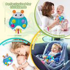 Ladybug Baby Light Up Toys with Rattle Led Light Music, Interactive Educational Fine Motor Development Toy for 3-6-12-18-24 Months Baby Toddler