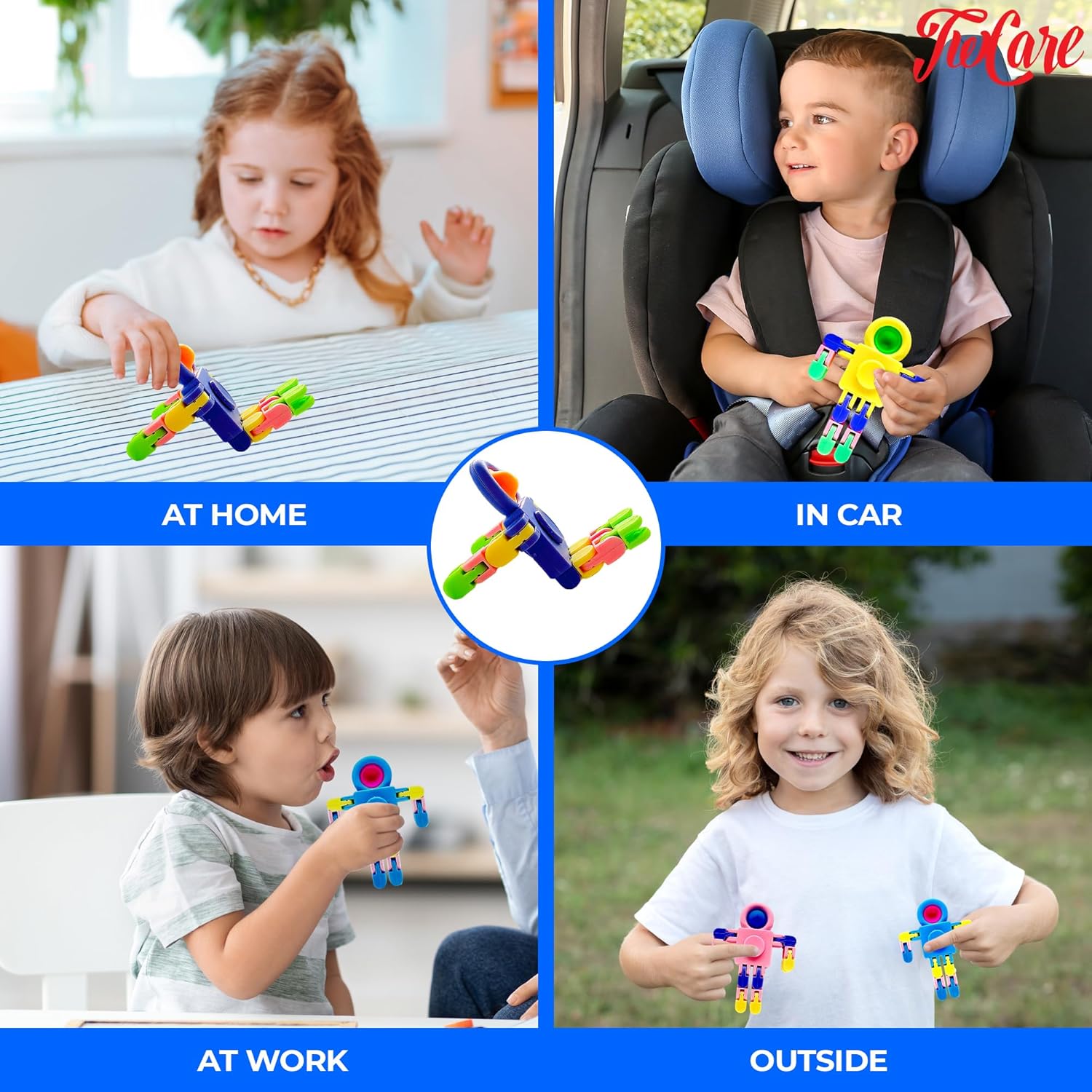 12 Pack Pop Fidget Spinners Party Favors Supplies Prizes for Kids Adults,Sensory Fidget Toys Deformable DIY Chain for Its Stress Relief Easter Basket fillers Goodie Bag Stuffers Birthday Gifts