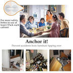 Furniture Anchors (30 Pack) No Drill Upgraded Furniture Straps for Baby Proofing, Self-Adhesive Secure 168 Pound Furniture Prevent Falling Anti Tip Earthquake Straps for Child Safety
