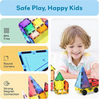 PicassoTiles 101 Piece Magnetic Tile Building Blocks Set with Durable Storage Bag STEM Educational Construction Magnet Toy Kit for Toddlers Preschool Kids Boys Girls Age 3 Plus Indoor Learning PT06