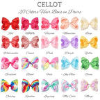 CÉLLOT 40 Pcs 4.5 Inch Hair Bows for Girls Clips Grosgrain Ribbon Boutique Hair Bow Alligator Clips For Girls Teens Toddlers Kids(Rainbow Colors)