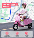 Kids Motorcycle, 2 Wheel Electric Motorcycle for Girls Ages 8-14, 24V Ride on Toys with Music, Story, Headlight, 3 Speed Options, Up to 60min Ride Time, for Riders up to 143 lbs, Easy Assemble, Pink
