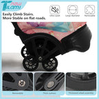 NEW TILAMI Girls 18 inch Rolling Backpack - Large Capacity, Waterproof, Adjustable Handle, Stylish Design, Ideal for School & Travel, Starshine