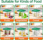 4 pcs 8qt Food Storage Containers with Lid, Square Clear Commercial Storage Containers with Handle and Scale for Food Storage in Home Kitchen & Dining (Green)