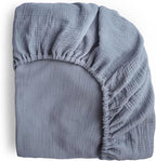 mushie Extra Soft Muslin Fitted Crib Sheet | 192 Thread Count | 28"x 52" (Tradewinds)