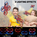 Spider Mini Drone for Kids with 3 Lighting Effects 2 Batteries, RC Helicopter with Altitude Hold, 360° Flips, Headless Mode, 3 Speed, Birthday Gifts Toys for Beginners 8-12 Boys Girls