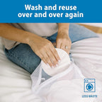 Dr. Brown's Reusable Breast Pads for Breastfeeding, Washable Nursing Pads with Laundry Bag, Day & Night Absorption, 8 Count