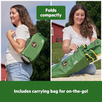 Bright Starts John Deere Pop 'N Sit Portable Booster Chair, Floor Seat, Indoor/Outdoor Use, Compact Fold, Green and Yellow, 6 Mos - 3 Yrs