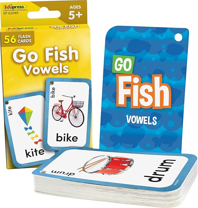 Teacher Created Resources Go Fish Vowels Flash Cards (EP62049), Medium