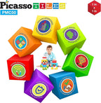 Picasso Cubes Kids Pixel 1” Magnetic Puzzle Cube Mix & Match w/Free Ideabook Sensory Toys STEAM Learning Building Block Magnets Construction Toy Set Stacking Magnet Creative Kit