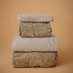 mushie Extra Soft Muslin Fitted Crib Sheet | 192 Thread Count | 28"x 52" (Green Paisley)