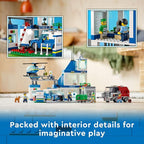 LEGO City Police Station with Van, Garbage Truck & Helicopter Toy 60316, Gifts for 6 Plus Year Old Kids, Boys & Girls with 5 Minifigures and Dog Toy