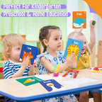 50 PCS Kid First Cognitive Flashcards,Double Sided Printed 7 in 1 Colorful Cards Alphabet,Numbers, Foods,Animals,Shapes,Colors with 3 Reclosable Rings,Learning Tool for Pre-K Kindergarten Toddlers