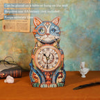 3D Puzzles for Adults Clock-Cat Detective Design Model Kit-Mechanical DIY Pendulum Clock with Roman Numerals-Desk Home Office Decor Personalized Gift for DIY Lovers