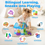 Montessori Toy for 1 Year Old Boy Gifts, Musical Baby Toy 9-12-18 Month, Bilingual Educational Toddler Toys Age 1-2, First Birthday Gift for 1 Year Old Boy (Blue)