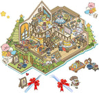 DIY 3D Sticker Scene，Jumbo-Large Party House, Reusable Sticker, Cute Sets for Free Combination, Waterproof for Anywhere, Crafts Party Favors Birthday Gift