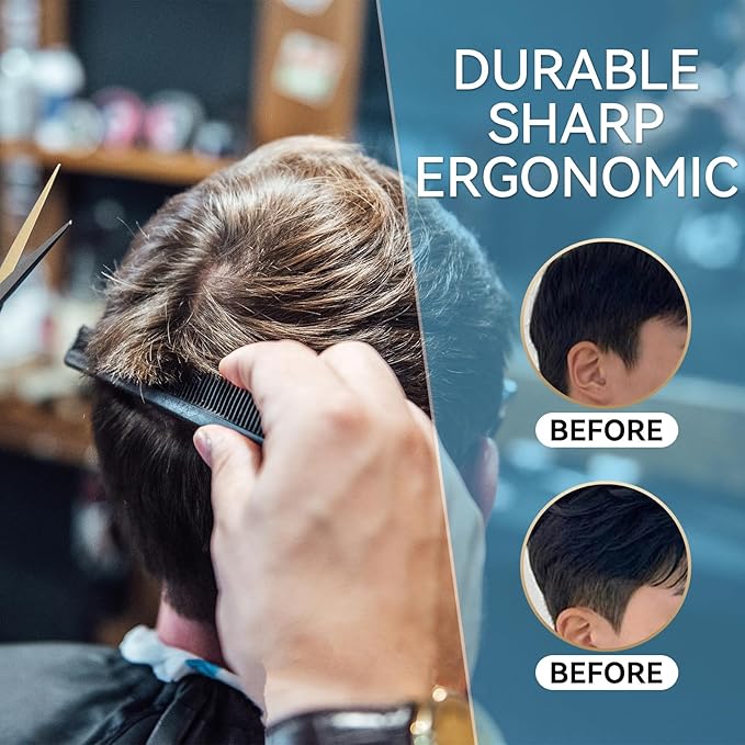 14-Piece Professional Hair Cutting Scissors Kit – Stainless Steel Hair Shears, Barber Scissors, Thinning Shears & Razor – Hair Cutting Kit for Men/Women/Kids – Barber Supplies & Accessories