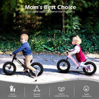 12" Balance Bike for 2, 3, 4, 5 Year Old Boys and Girls, Lightweight Nylon Frame Toddler Training Bike No Pedal Bikes for Kids with Adjustable Seat and Air Tires