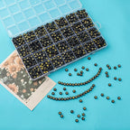 1400pcs Letter Beads, 4x7 mm Acrylic Alphabet Beads, Beads for Jewelry and Bracelet Making, in 28 Grid Box (Black and Gold)