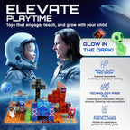 181 PCS Magnetic Blocks | Magnetic Building Blocks for Kids Age 3+ | Exclusive Magnetic Space Cubes with Custom LED | Magnet Blocks for Boys & Girls, STEM Sensory Educational Gift