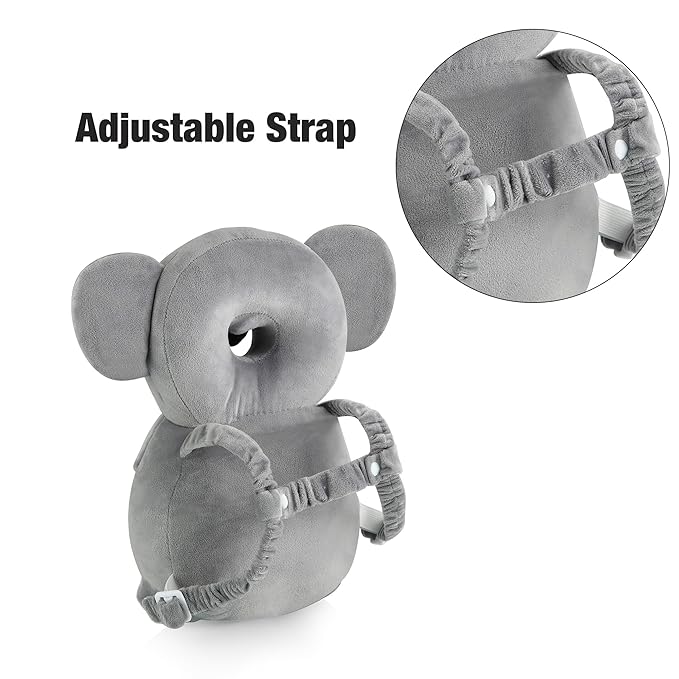 PandaEar Baby Head Protection Backpack, Toddler Walking Head Protector, Adjustable Head Protector Pad Safety Cushion (Koala Grey)