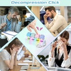 Keyboard Fidget Toys Adults Fidget Keyboard Clicker with LED Light Keychain Sensory Toys for Anxiety Stress Relief (Macaron2, 4 in 1)