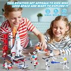 Space Exploration Shuttle Toys Gifts for 6 7 8 9 10 11 12 Year Old Kids, Girls, Boys, 12-in-1 STEM Projects Rocket Building Toy Kit with 3 Astronauts, Airplane Rocket Set Xmas Ideas, 885 Pcs