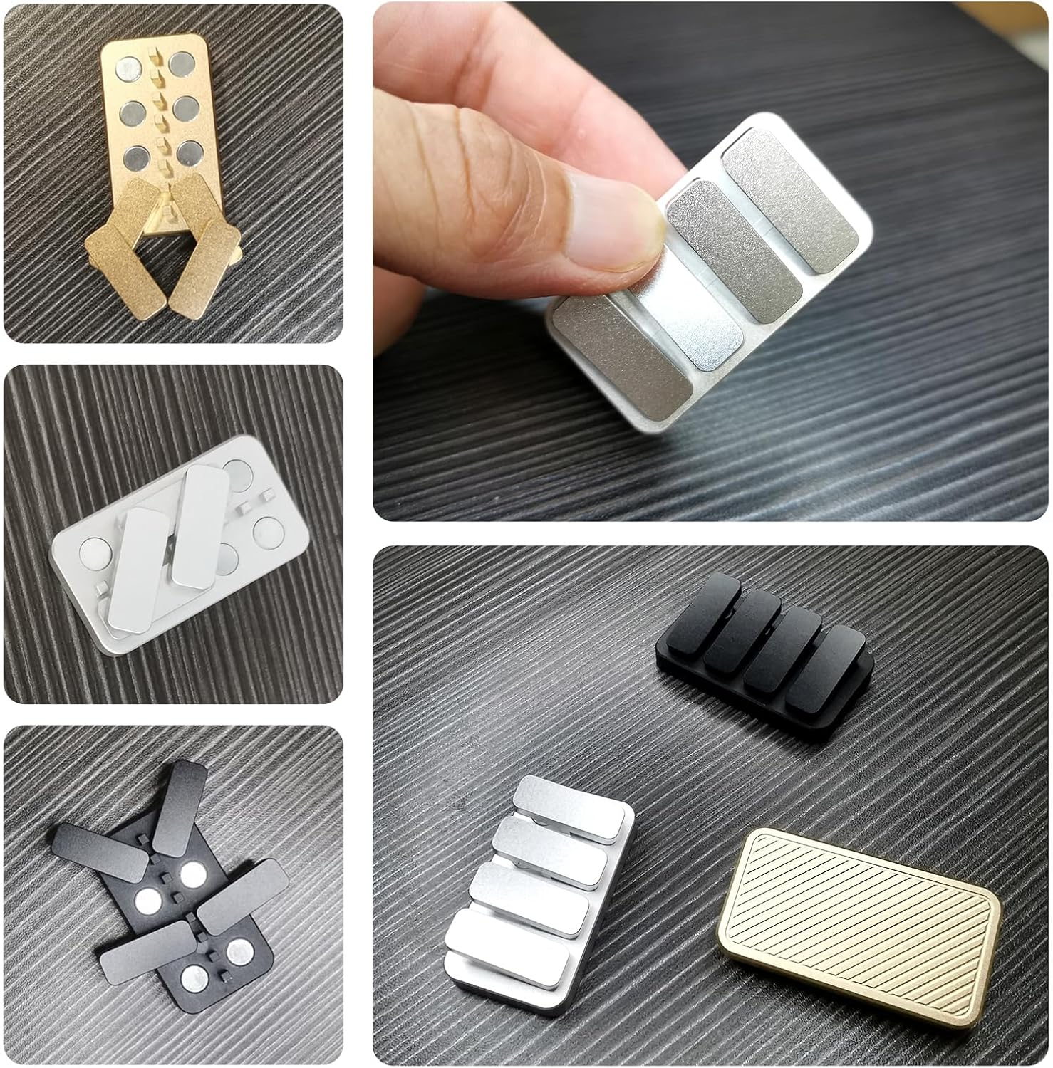 Premium Magnetic Metal Fidget Slider - EDC Haptic Clicker Stress Relief Toy for Adults, Anxiety & ADHD Relief, Pocket-Sized, Durable, Quiet Control, for Men & Women.(Black)