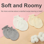 Newborn Mittens No Scratch 100% Cotton Mitts Boy Girl baby mittens 0-6 months 6 Pack