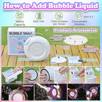Bubble Machine, Automatic Bubble Maker Rechargeable, 15000+ Big Bubbles per Min, Colorful LED Lights, 90° 360° Rotatable Portable Electric Bubbles Toy for Kids Toddlers, Outdoor Wedding Party Gifts