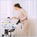 Car Seat Covers Canopy Cover - Multi-use Cover Carseat Canopy, Breathable Breastfeeding Cover, Car Seat Covers for Bbies, Boys & Girls Shower Gifts (Colorful Dinosaur)