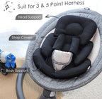 Infant Car Seat Insert for Newborn Girls Boys, Summer Mesh Baby Carseat Head Support with Strap Pads, Soft Reversible Baby Car Seat Insert Cushion Pad for Car Seat, Stroller, Bouncer, Swing, Black