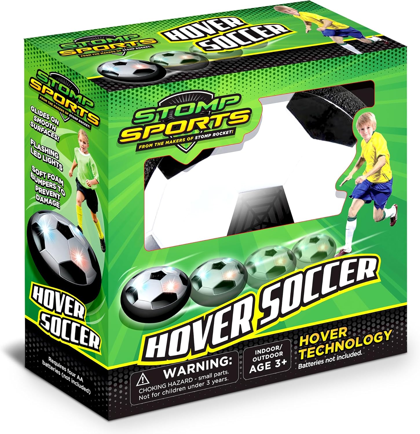 Hover Soccer from The Makers of Stomp Rocket – LED Lights and Padded Bumpers Indoor Air Soccer Toy for Boys Girls Ages 3 4 5 6 7 8 + Fun Games
