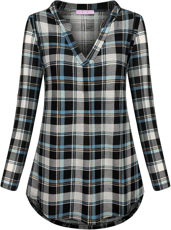 Joymom Maternity Rolled Long Sleeve Nursing Tops Tunic Blouses Breastfeeding