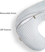 Organic Cover for Nursing Pillow • Premium Quality 100% Cotton Oeko-Tex Standard • Cover for Breastfeeding and Bottle Feeding Pillow • Soft and Breathable • Only Cover (Slate waffle)