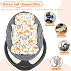 Infant Car Seat Insert, Soft Baby Car Seat Head & Body Support for Girl Boy, Reversible Newborn Preemie Carseat Insert Cushion with 3 Straps Pads Fits CarSeat, Stroller, Swing, Bouncer, Animals