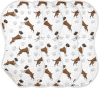 4 Pack Muslin Burp Cloths Boxer Dogs White Cotton Baby Burp Cloths Ultra Absorbent Soft Thick Burping Cloth for Newborn Babies Boys Girls 22x11 Inch