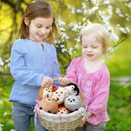 Aoriher 8 Pcs Mini Woodland Animals Plush Toys 3.15 Inch Soft Stuffed Animals Ornaments Bulk Colorful Woodland Keychain for Birthday Baby Shower Party Decors Classroom Prizes(Regular Style)