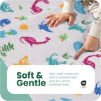 IMPROVIA® Toddler Bed Wetting Pad – 2 Pack 34x36 Waterproof Mattress Protector with Tuckable Wings – Ultra Absorbent, Non-Slip Washable Underpad for Kids & Potty Training – Dino Design (Dino)
