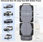 Car Seat Protector for Child Car Seat, 2 Pack Baby Car Seat Covers with Mesh Pockets & Non-Slip Backing 600D Durable Seat Protector Under Baby Car Seat for Car Back Seat (Stripe, Large)