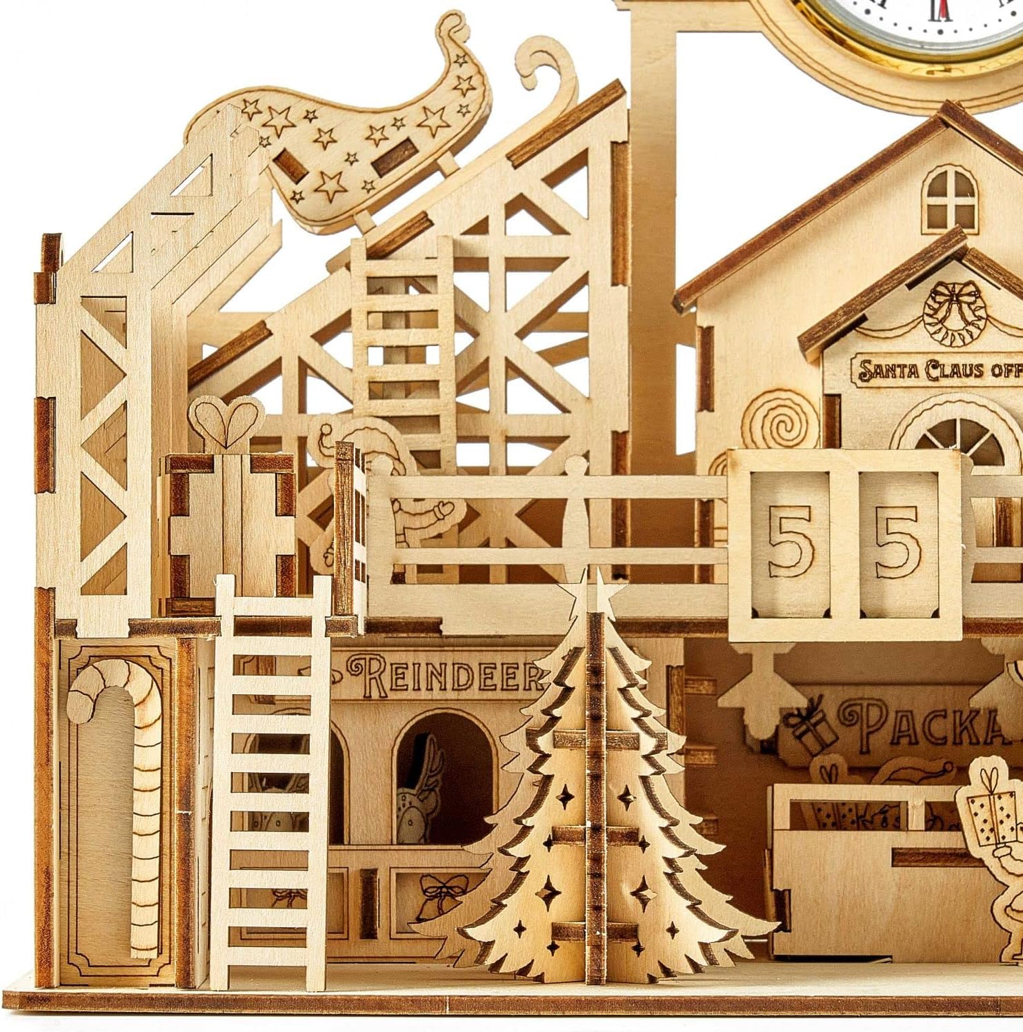 3D Wooden Puzzles Santa's Factory Model Kits, Brainteaser and Puzzle for Christmas/Birthday,Gifts for Adults and Teens to Build Combination