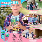 Vvinca Rechargeable Walkie Talkies for Kids, Long Range 22 Channels 2 Way Kids Walkie Talkie with Flashlight for Camping Hiking Indoor Outdoor Toy 3 4 5 6-12 Boy Girl Christmas Birthday Gifts 2 Packs