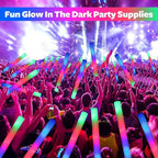 107 PCS LED Foam Glow Sticks Bulk, Glow in the Dark Party Supplies with 3 Modes Colorful Flashing, Neon Party Favors for Birthday, Wedding, Carnival, Concert, New Year